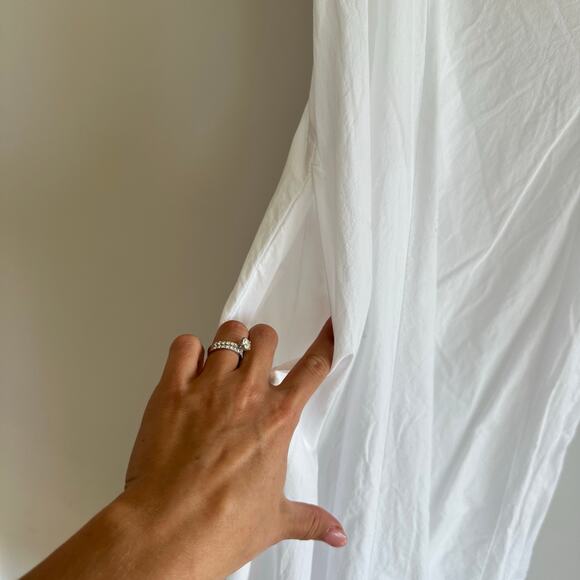 Joie Square Neck Smocked Back Sleeveless Midi Dress White 2 - Picture 7 of 8